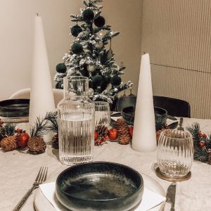 Glass pitcher striped